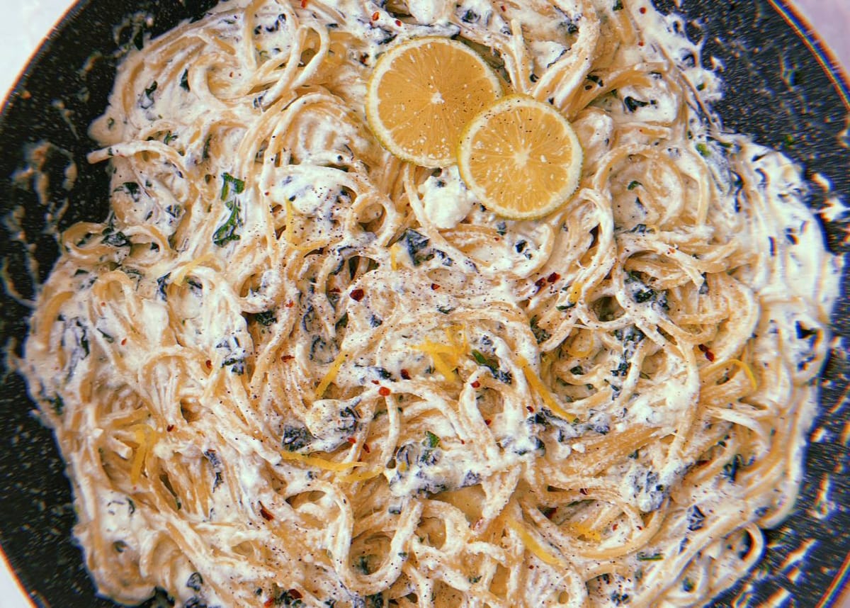 spinach ricotta lemon pasta