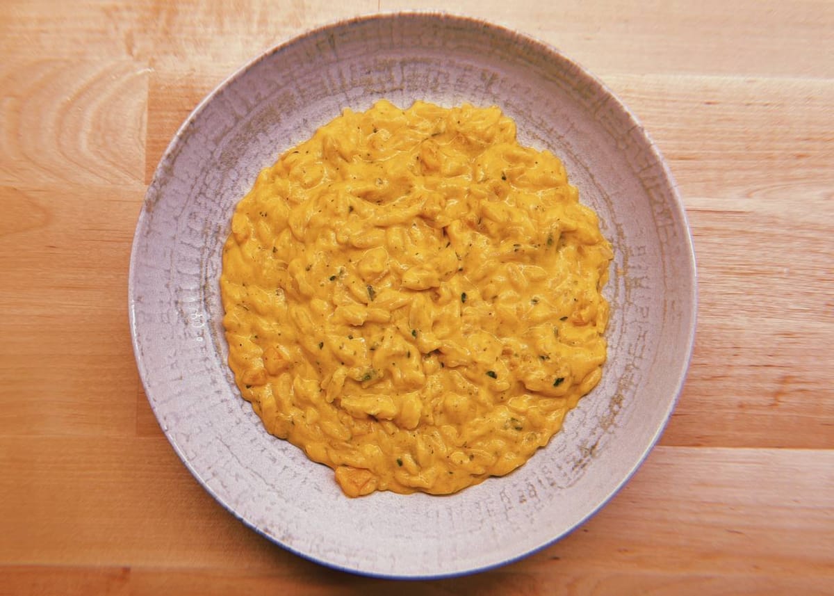pastina al latte con zucca e carota