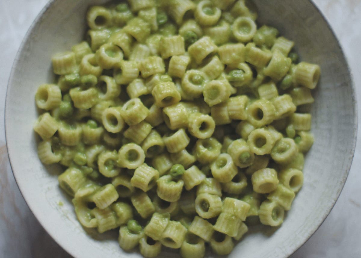 pasta cremosa ai piselli one pot
