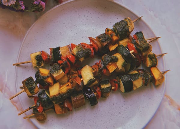 spiedini di tofu e verdure